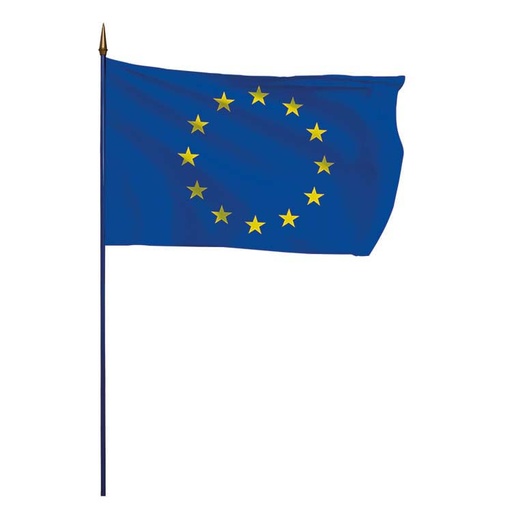 Drapeau. 50x75 Europe hampe bleue