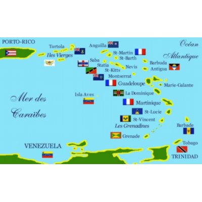 Pavois 20x30 - 15 pavillons Petites Antilles