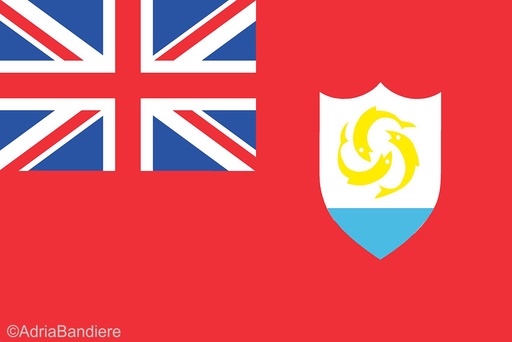 Pavillon. 70x100 Etamine Anguilla (Fond rouge) (6)